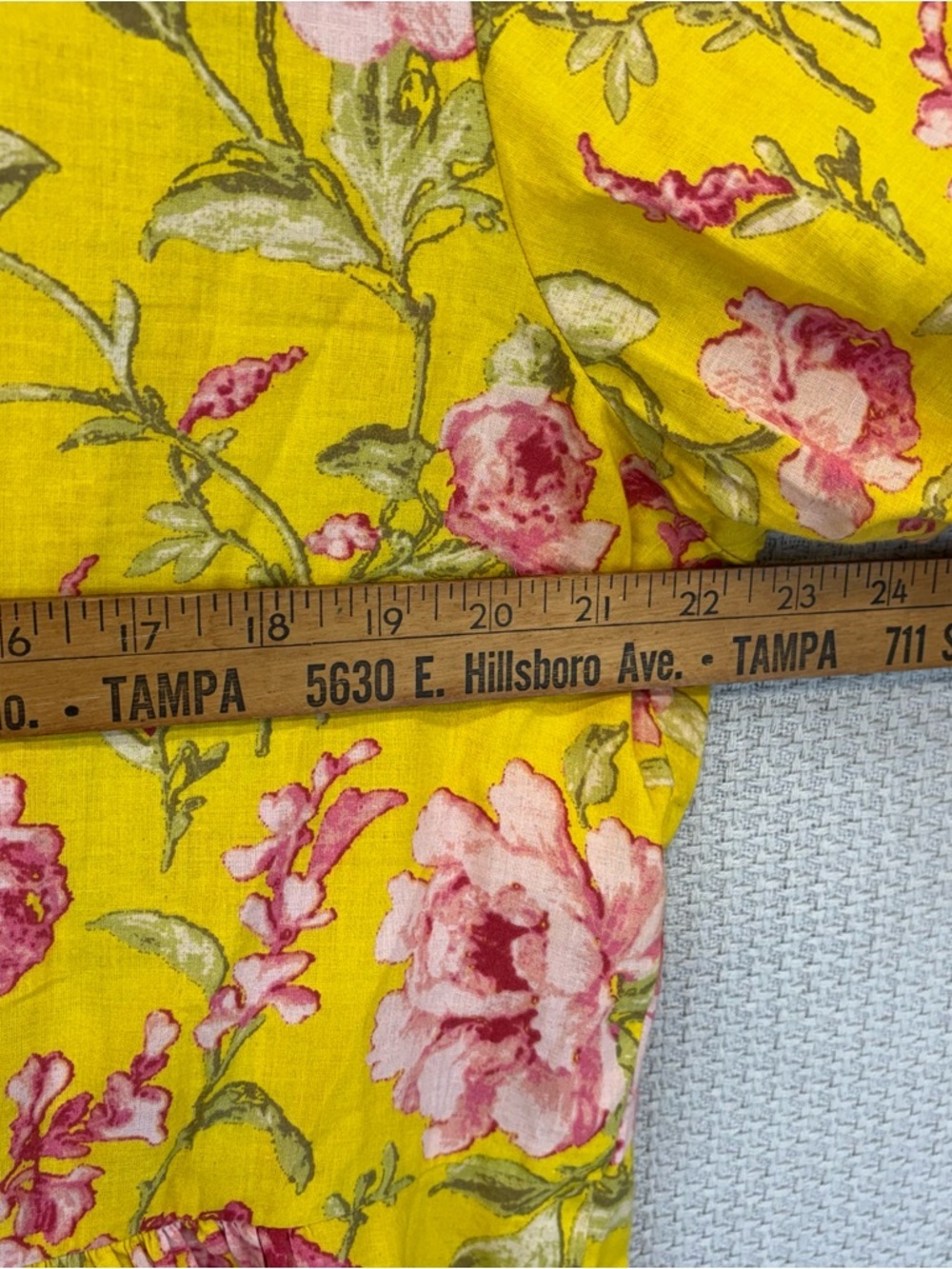 BIBA Yellow Floral Lightweight Boho Hippie Mini Dress Wide Sleeve Boho Sz 40 Med - Picture 8 of 9